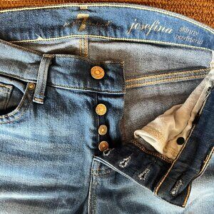 7 For all Mankind, josefina skinny boyfriend, button fly jeans, size 23